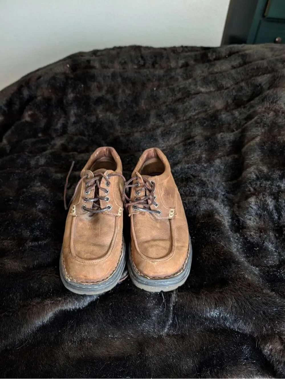 Men’s Born Brown Leather Oxford Casual Walking Shoes Size: 10.5